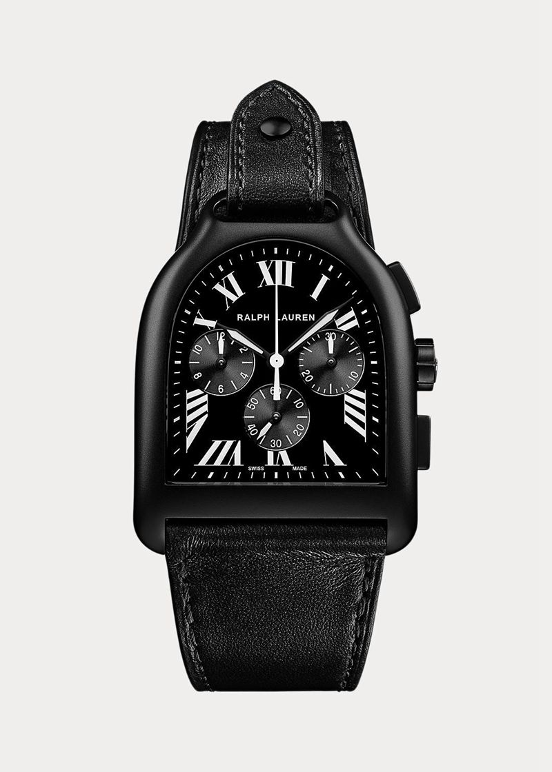 ラルフ ローレン 時計 メンズ 黒 Large Chronograph Steel Black Finish GCELU3814